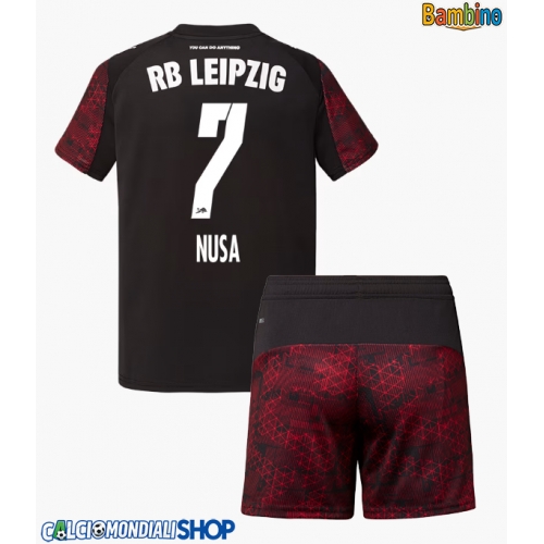 Maglie da calcio RB Leipzig Antonio Nusa #7 Terza Maglia Bambino 2025-26 Manica Corta + Pantaloni corti)